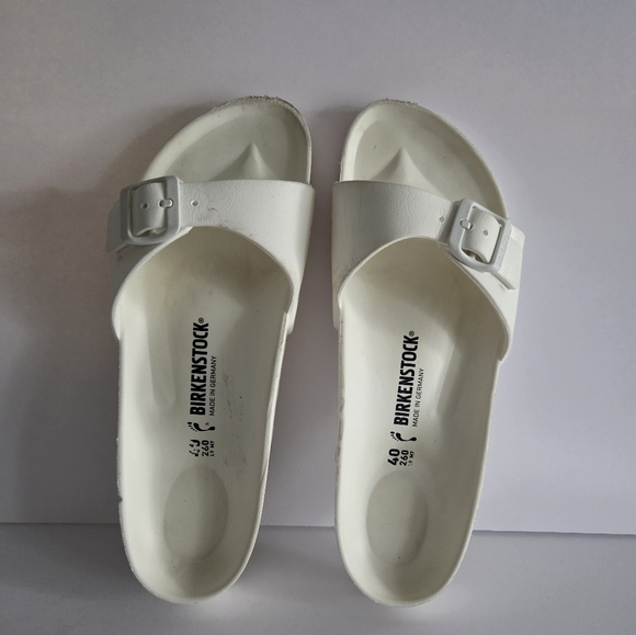Birkenstock White Slide Rubber  Sandals Sz.40 (9-9,5)women's - Picture 1 of 8